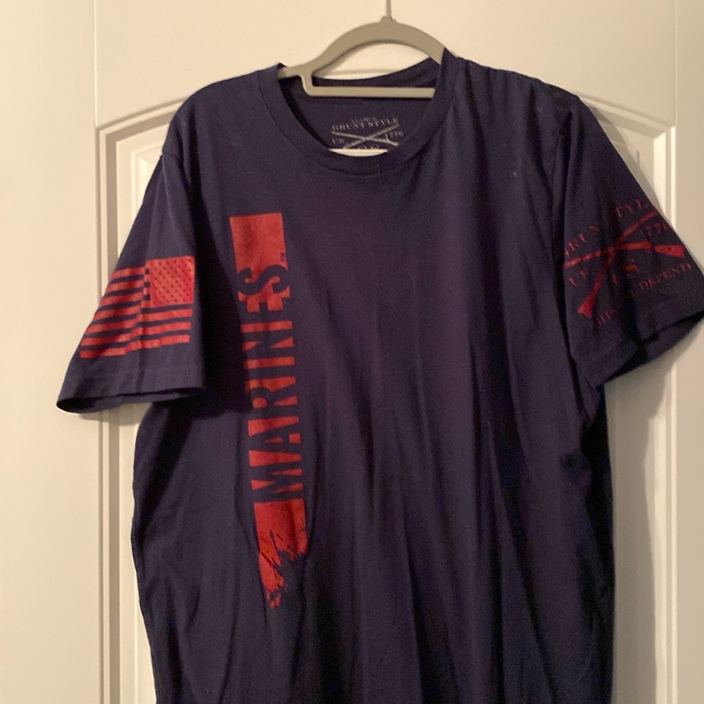 Blue and Red Grunt Style T-shirt.